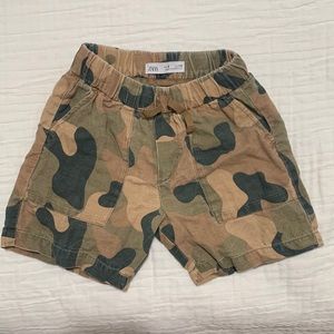 Zara linen camo shorts